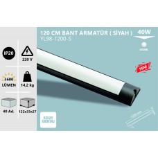 40W IP20 120CM LED BANT ARMATÜR SİYAH-BEYAZ
